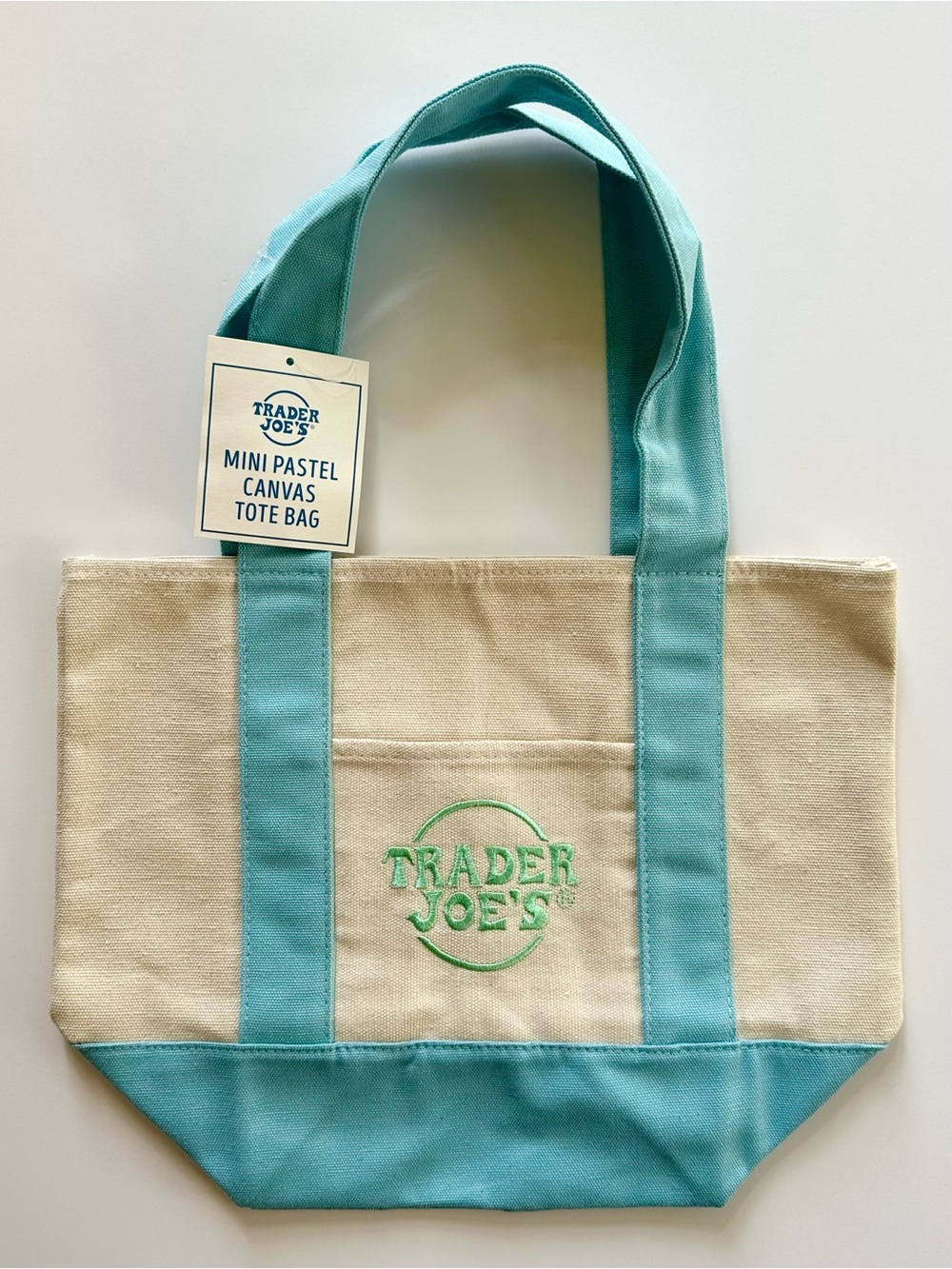 TRADER JOE’S LIMITED EDITION MINI PASTEL CANVAS TOTE BAG